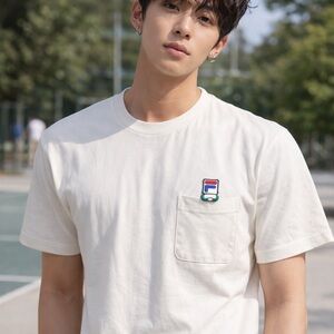 BTS X Korea FILA Project 7 Back to Nature T-Shirts Men's S K-Pop Original White